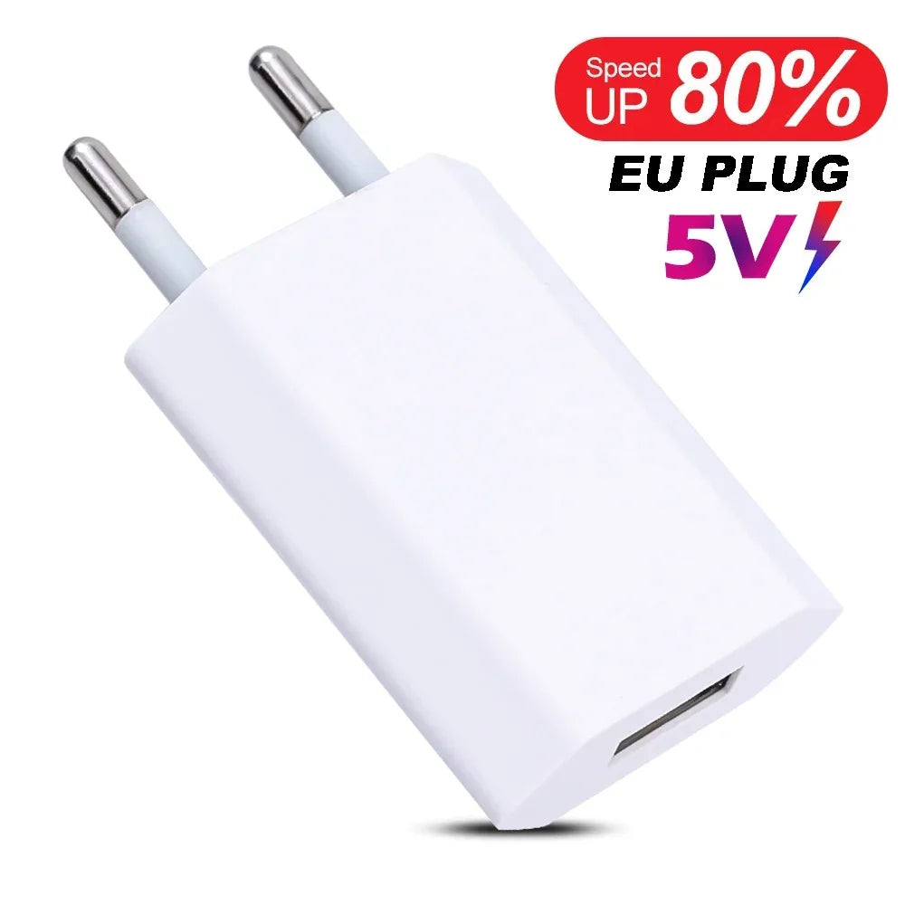 1-5Pcs Mini Universal 5V 1A EU Plug USB Wall Phone Charger For iPhone Samsung Xiaomi Redmi Google Huawei Charger Power Adapter